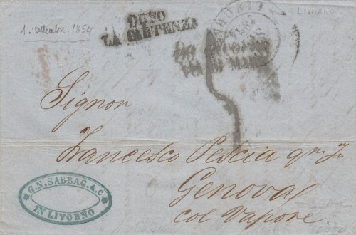 1854 toscana storia - 1854, postale