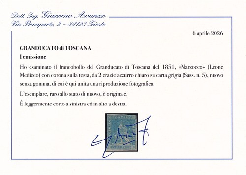 Toscana 1851 emissione cr - 1851,